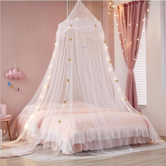 Bed Canopy with Gold Stars - Lights NOT included - Picture 2 of 3